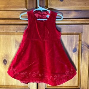 The Children’s Place Red Velour Holiday Christmas Toddler Dress